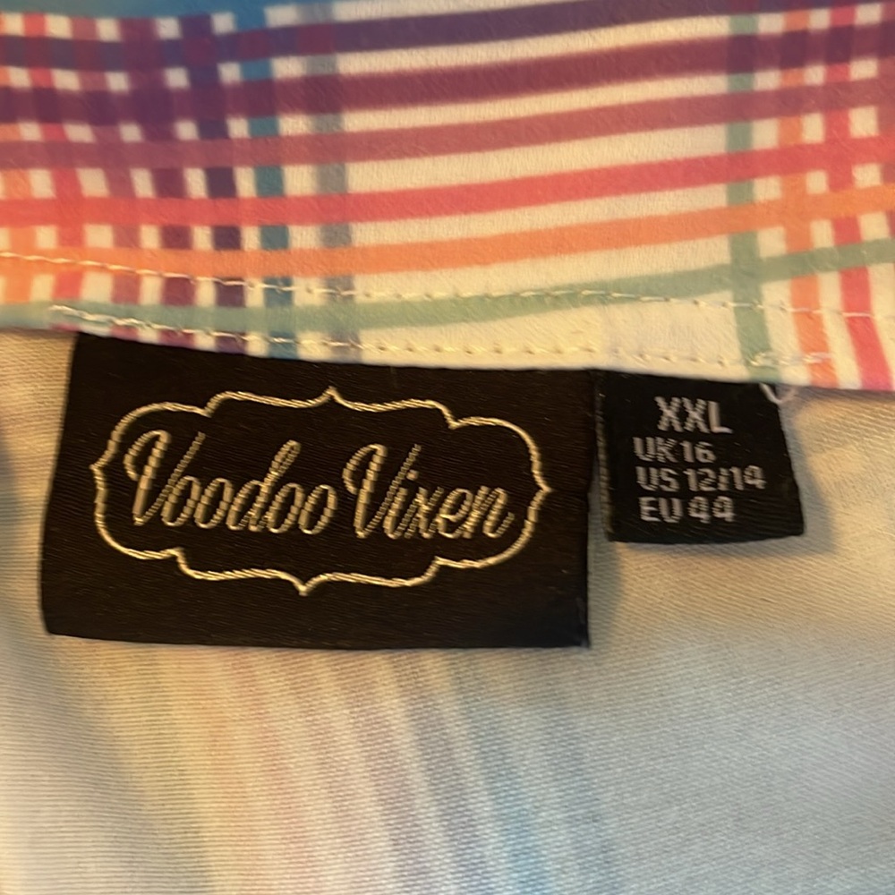 Voodoo Vixen Pastel Plaid Sleeveless Dress Sz XXL, US 16 - Picture 7 of 9